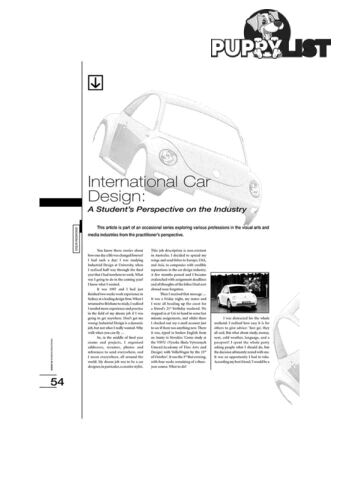 International Car Design: A Student's Perspective on the Industry