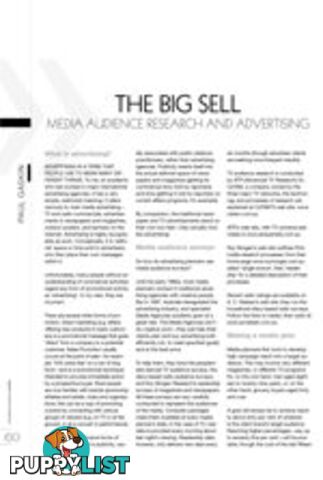 The Big Sell: Media Audience Research and Advertising