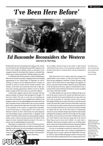 I've Been Here Before': Ed Buscombe Reconsiders the Western