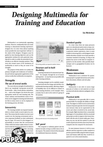 Designing Multimedia for Training and Education