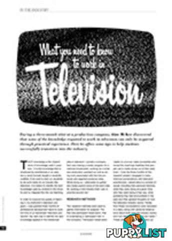 What You Need to Know to Work in Television