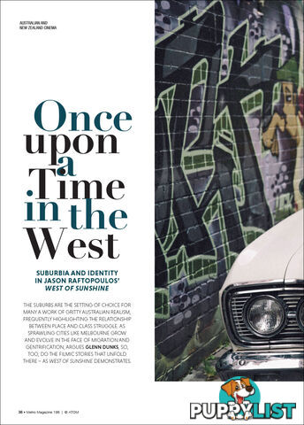 Once upon a Time in the West: Suburbia and Identity in Jason Raftopoulos' 'West of Sunshine'