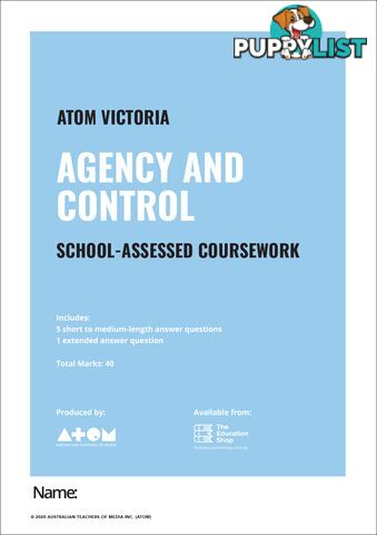 2020  Agency and Control SAC for VCE Media Unit 4, Outcome 2