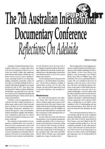 The 7th Australian International Documentary Conference: Reflections on Adelaide