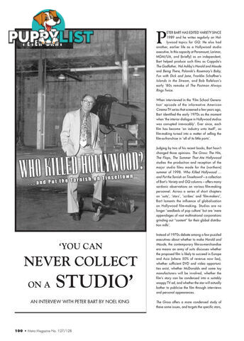 You Can Never Collect on a Studio': An interview with Peter Bart by Noel King