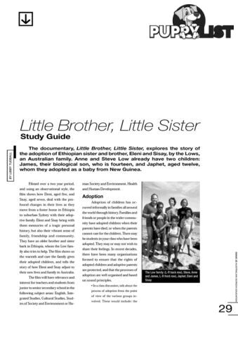 Little Brother, Little Sister (A Study Guide)