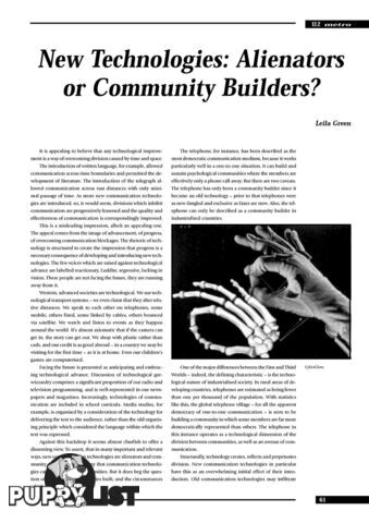 New Technologies: Alienators or Community Builders?