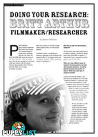 Doing Your Research: Britt Arthur, Filmmaker/Researcher