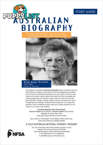 Australian Biography Series - Dame Roma Mitchell (Study Guide)