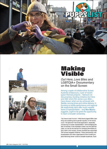 Making Visible: 'Out Here', 'Love Bites' and LGBTQIA+ Documentary on the Small Screen