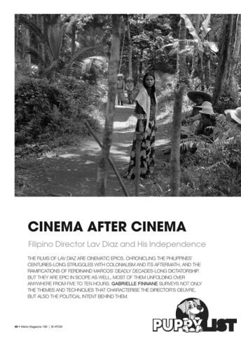 Cinema After Cinema: Filipino Director Lav Diaz and His Independence