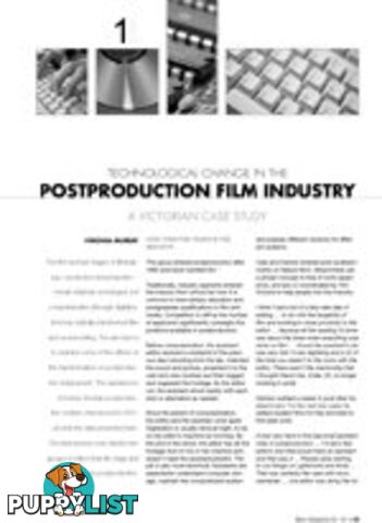 Technological Change in the Postproduction Film Industry: A Victorian Case Study