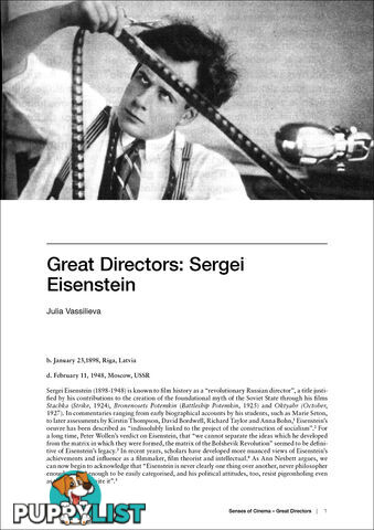 Great Directors: Sergei Eisenstein