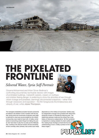 The Pixelated Frontline: Silvered Water, Syria Self-Portrait