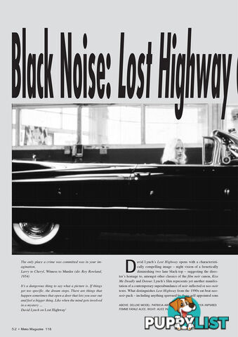 Black Noise: 'Lost Highway' and the Lexicon of Neo-noir