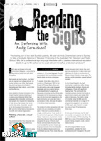 Reading the Signs: An Interview with Andy Carmichael