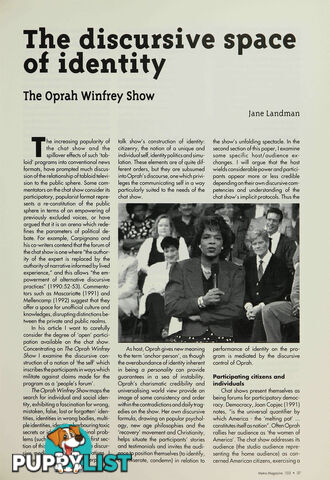 The Discursive Space of Identity: 'The Oprah Winfrey Show'