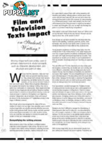 How Can Film and Television Texts Impact on Students' Writing?