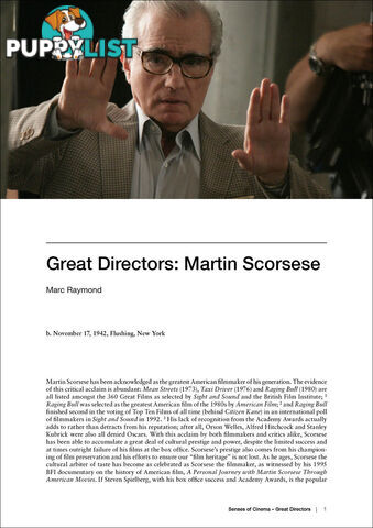 Great Directors: Martin Scorsese