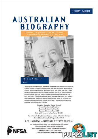 Australian Biography Series - Thomas Keneally (Study Guide)