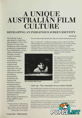 A Unique Australian Film Culture: Developing an Indigenous Screen Identity