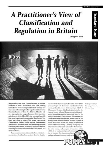 A Practitioner's View of Classification and Regulation in Britain