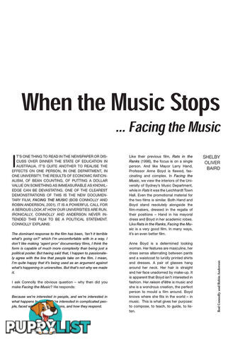 When the Music Stops: 'Facing the Music'