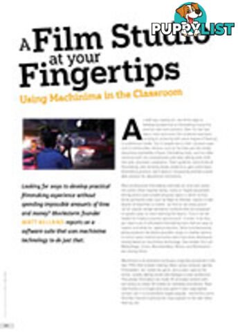 A Film Studio at Your Fingertips: Using Machinima in the Classroom