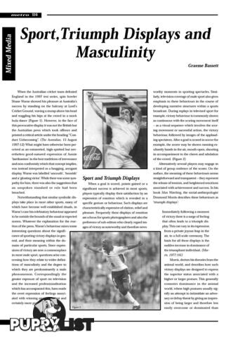 Sport, Triumph Displays and Masculinity