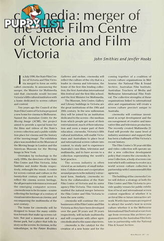 cinemedia: Merger of the State Film Centre of Victoria and Film Victoria