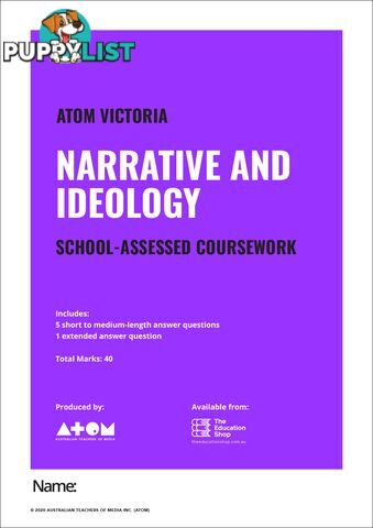 2020  Narrative and Ideology SAC for VCE Media Unit 3, Outcome 1