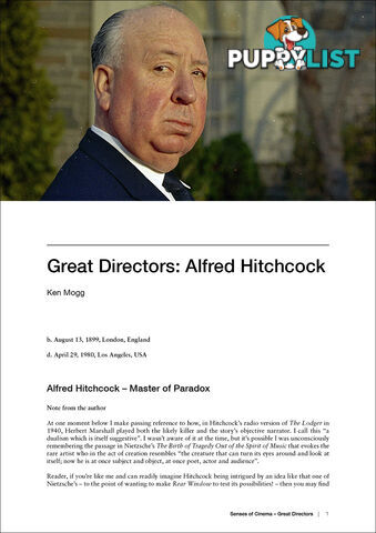 Great Directors: Alfred Hitchcock