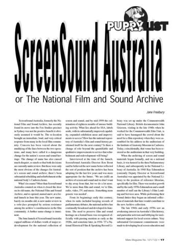 ScreenSound Australia or the National Film and Sound Archive