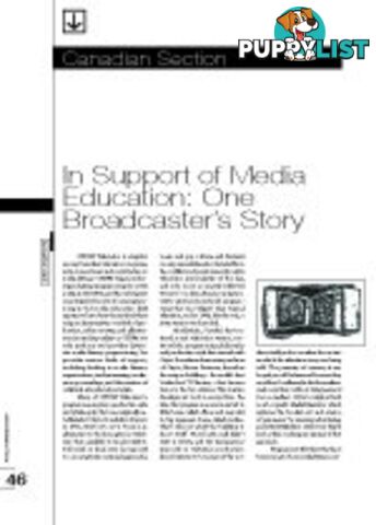 In Support of Media Education: One Broadcaster's Story (Media Education in Canada Special Feature)