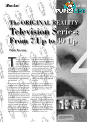 The Original Reality Television Series: From 7 Up to 49 Up