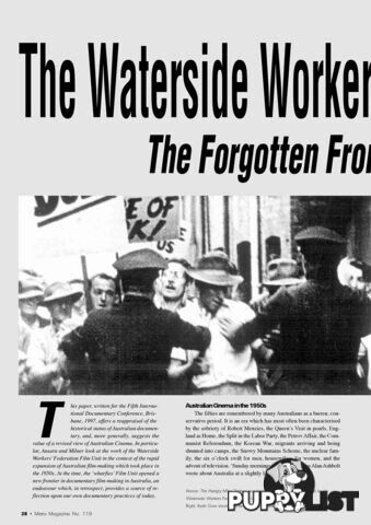 The Waterside Workers' Federation Film Unit: The Forgotten Frontier of the Fifties