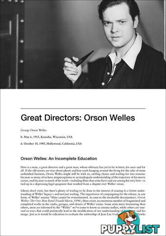 Great Directors:  Orson Welles