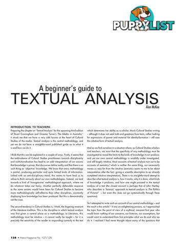 A Beginner's Guide to Textual Analysis