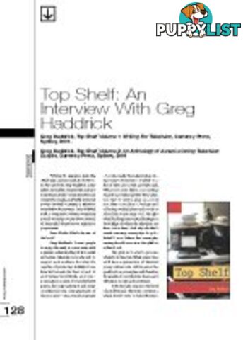 Top Shelf: An Interview with Greg Haddrick