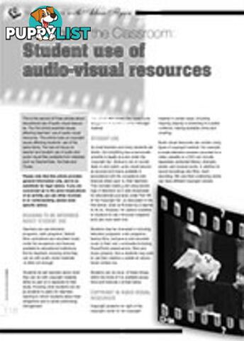 Copyright in the Classroom: Students' Use of Audio-visual Resources