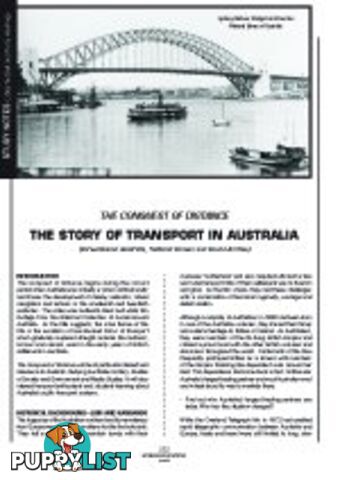 'The Conquest of Distance' - The Story of Transport in Australia (Study Notes)