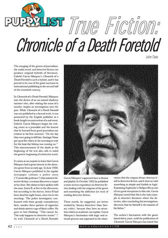 True Fiction: 'Chronicle of a Death Foretold'