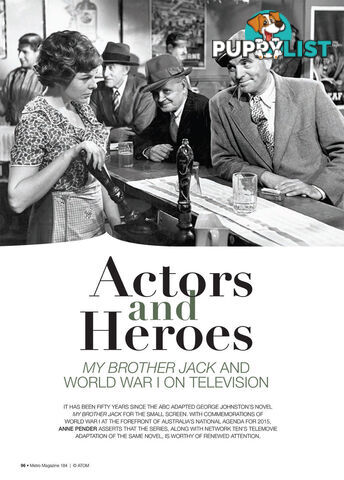 Actors and Heroes: My Brother Jack and World War I on Television