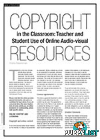 Copyright in the Classroom: Teacher and Student Use of Online Audio-visual Resources