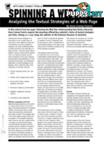 Spinning a Website: Analysing the Textual Strategies of a Web Page