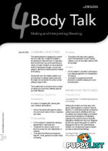 Body Talk: Making and Interpreting Meaning (Primary School Teacher Resource)