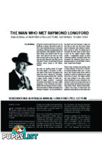 The Man Who Met Raymond Longford: The Inaugural Longford Lyell Lecture 2001