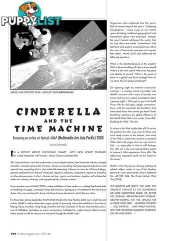 Cinderella and the Time Machine: Reviewing an On-line Art Festival: MAAP (Multimedia Arts Asia Pacific) 2000