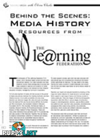 Behind the Scenes: Media History Resources from The Le@rning Federation