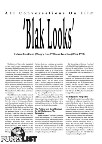 AFI Conversations on Film: 'Blak Looks': Richard Franklin ('Harry's War', 1999) and Ivan Sen ('Wind', 1999)